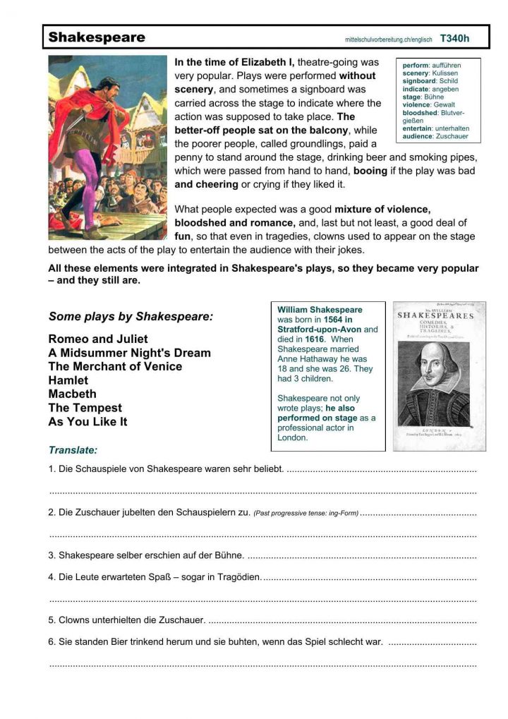 englisch ubungsblatter kostenlos