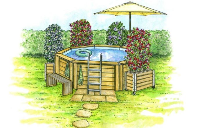 einziehung mini pool garten