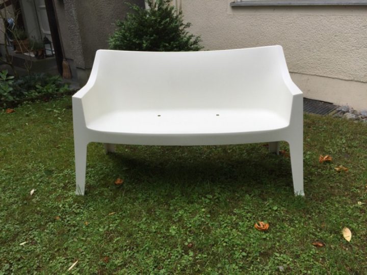 photo gartenbank kunststoff weiß