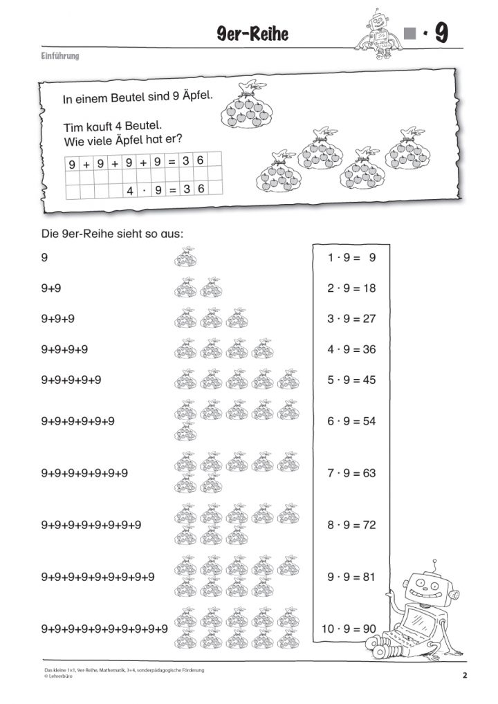 arbeitsblatt 3er reihe