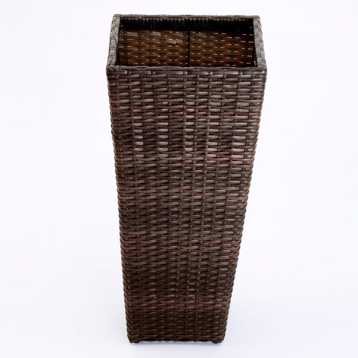 gemälde rattan pflanzkübel braun