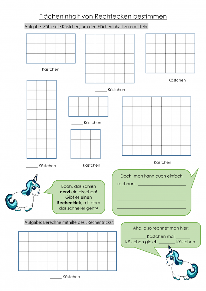 bereich und umfang des rechtecke arbeitsblatts