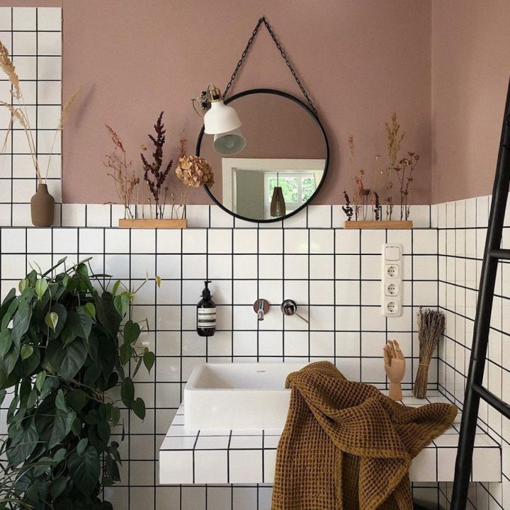 wandgestaltung badezimmer farbe