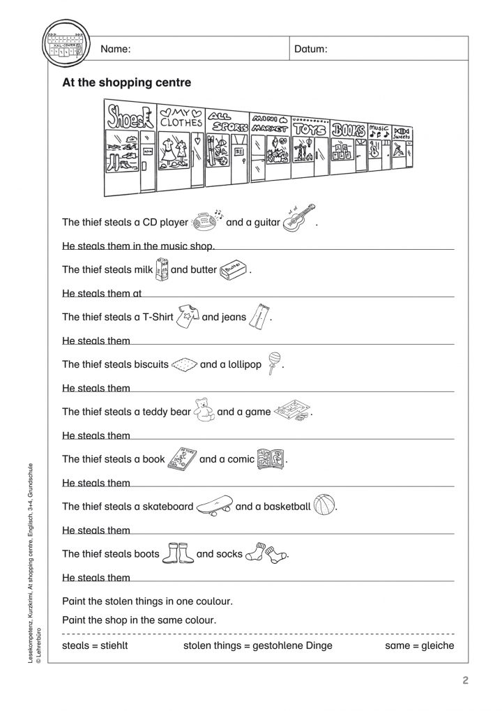 englisch 4 klasse ubungen kostenlos