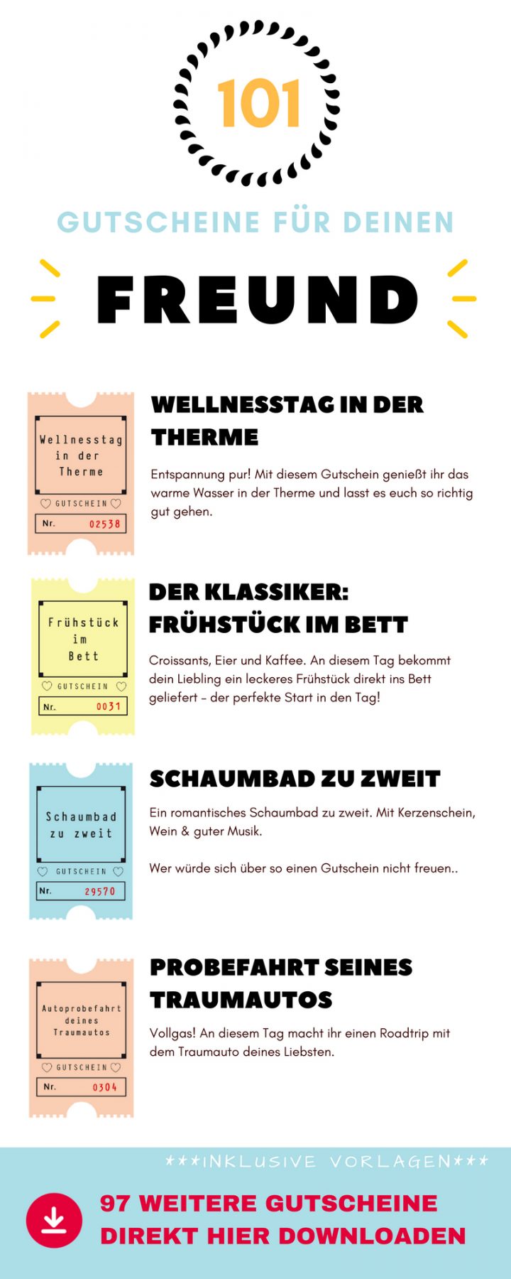 101 Gutscheine Für Den Freund Ideen Und Vorlagen Zum in Selbstgemachte Gutscheine Für Freund