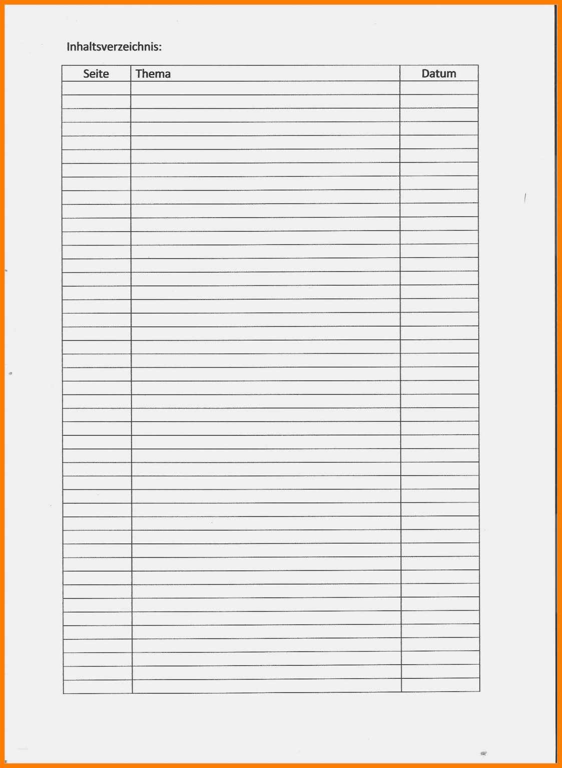 Inhaltsverzeichnis Vorlage Word Zum Ausdrucken - kinderbilder.download