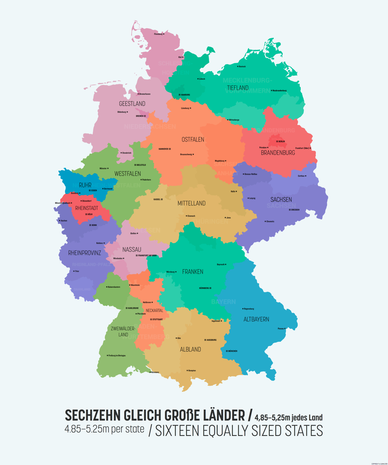 16 Bundesländer | Bundesland Bayern, Bayern, Deutschland innen Die 16 Bundesländer