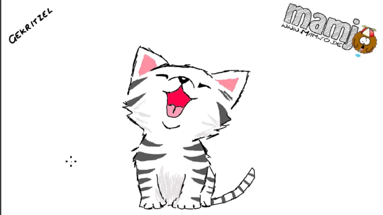 #293 Gekritzel Am Montag , Kleine Süße Katze , Kätzchen, Draw , Paint  Zeichnen Zeichnung Tutorial innen Süße Bilder Zum Zeichnen