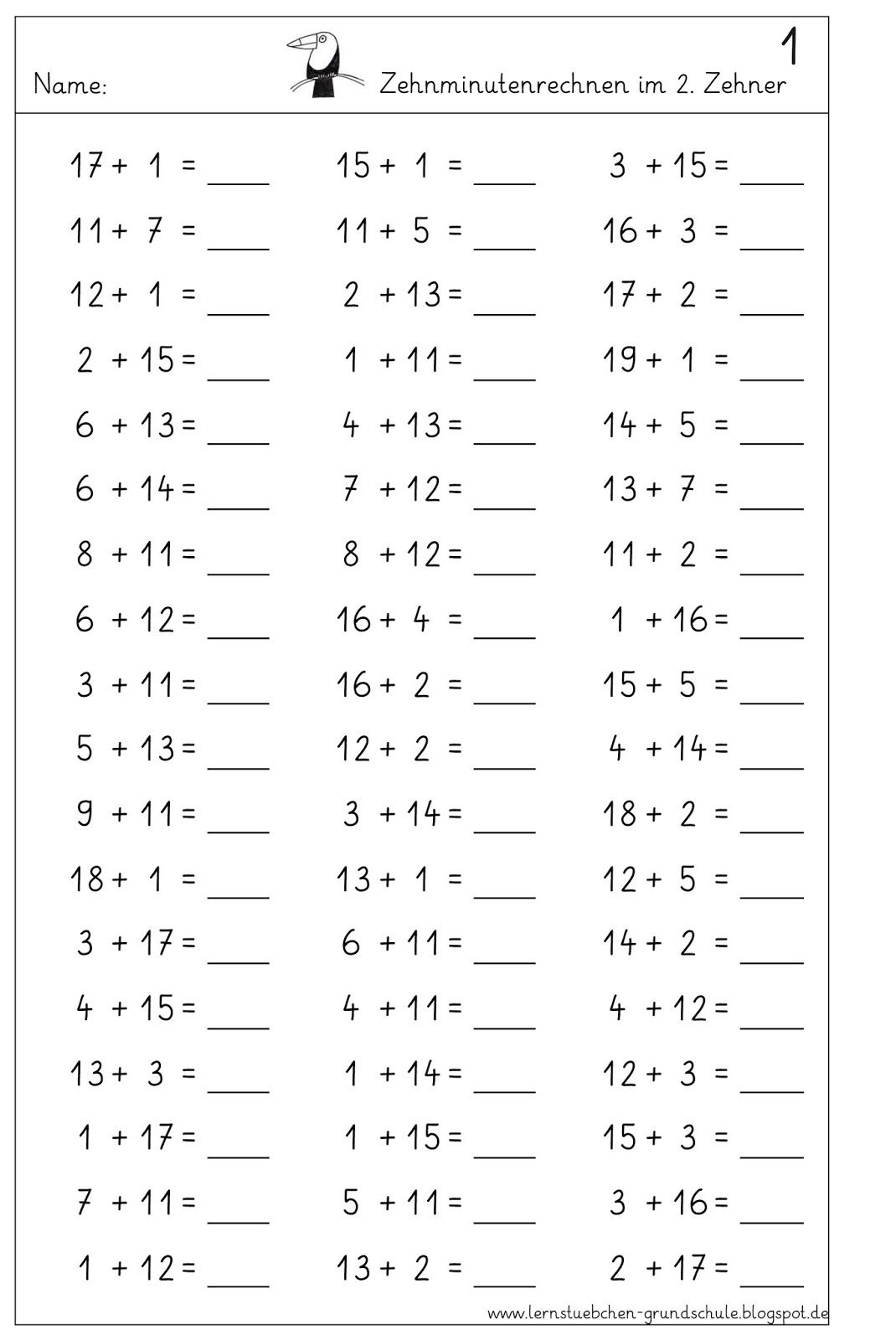 30 Mathe Arbeitsblätter Klasse 1 Zum Ausdrucken Kostenlos bestimmt für Rechenaufgaben 1 Klasse Zum Ausdrucken