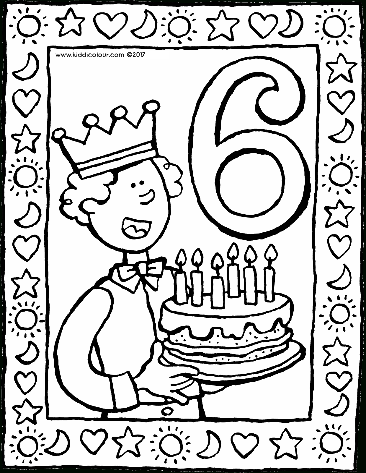 6. Geburtstag Mit Torte - Kiddimalseite verwandt mit Ausmalbild Torte