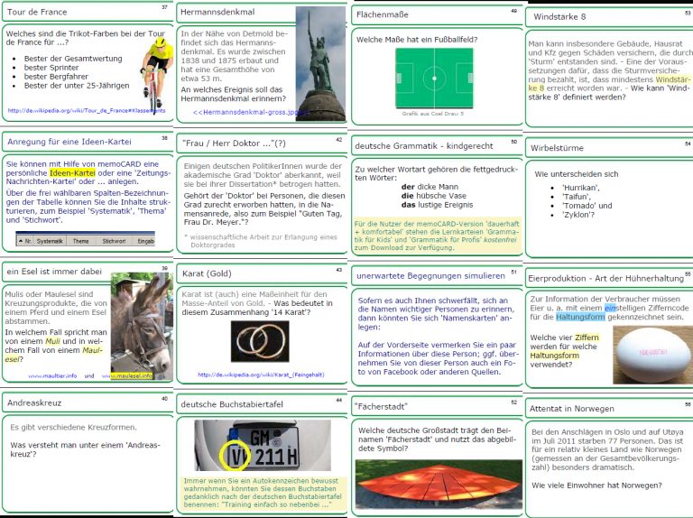 60 Quiz-Fragen, Teil 1 - Lernkarten Als Alternative bestimmt für