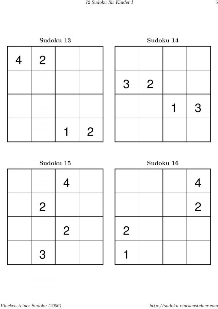 72 Sudokus Für Kinder Und Einsteiger - Band I - Pdf Free für Sudoku Für Schulkinder