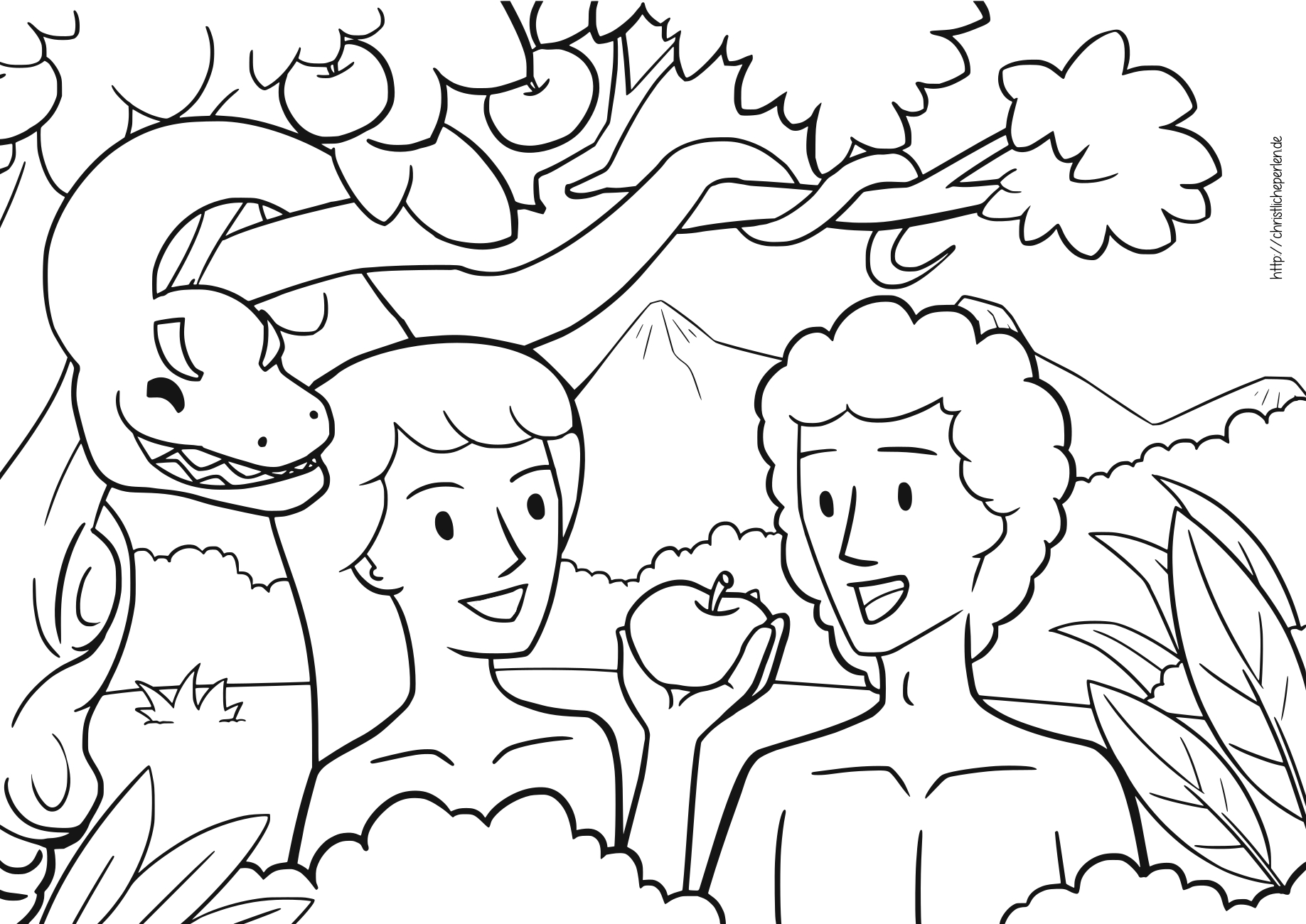 Adam Und Eva Ausmalen / Adam And Eve Coloring Pages über Malvorlage Adam Und Eva