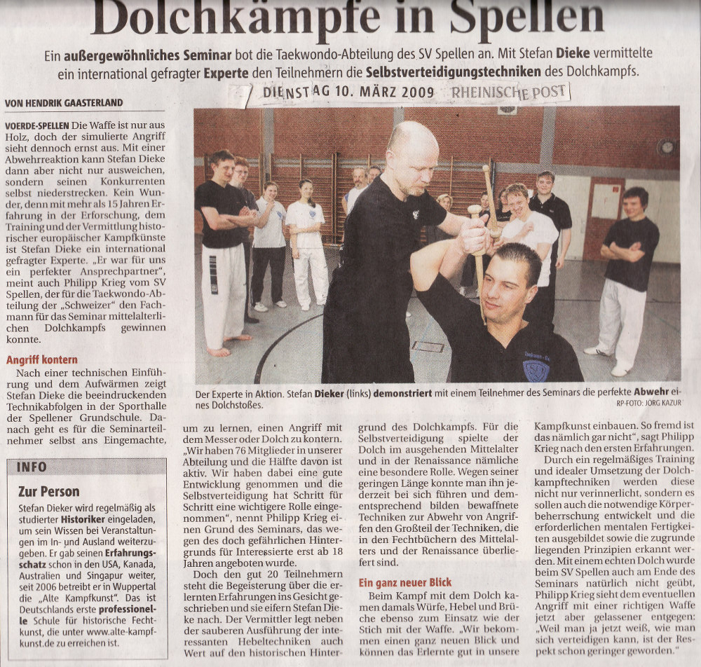 Alte Kampfkunst - Historical European Martial Arts Academy für Historischer Schwertkampf Düsseldorf