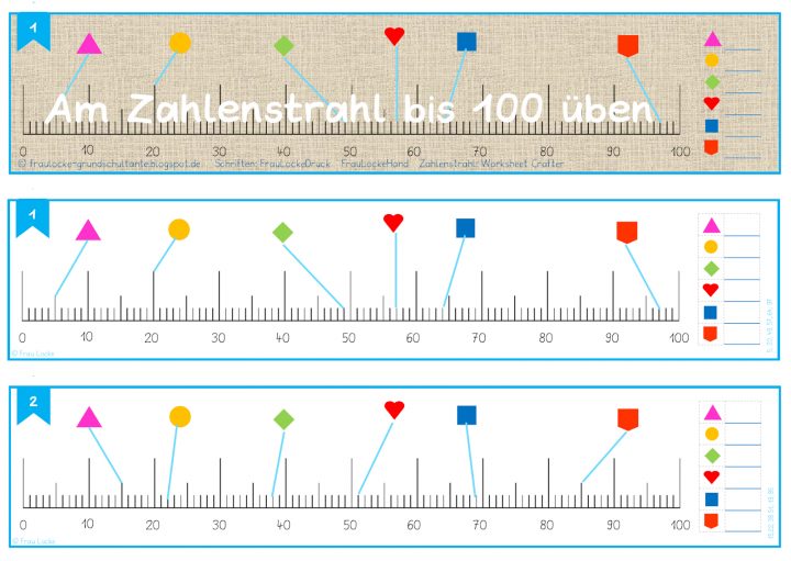 Am Zahlenstrahl Bis 100 Üben - Frau Locke über Zahlenstrahl Bis 100 Zum Ausdrucken