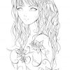 Anime Manga Girl Mädchen Zeichnung Fablos Blumen (Mit innen Anime Bilder Zum Ausmalen
