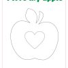 Applikationsvorlage Apfel Mit Herz | Applikationsvorlagen innen Applikationen Vorlagen Zum Ausdrucken