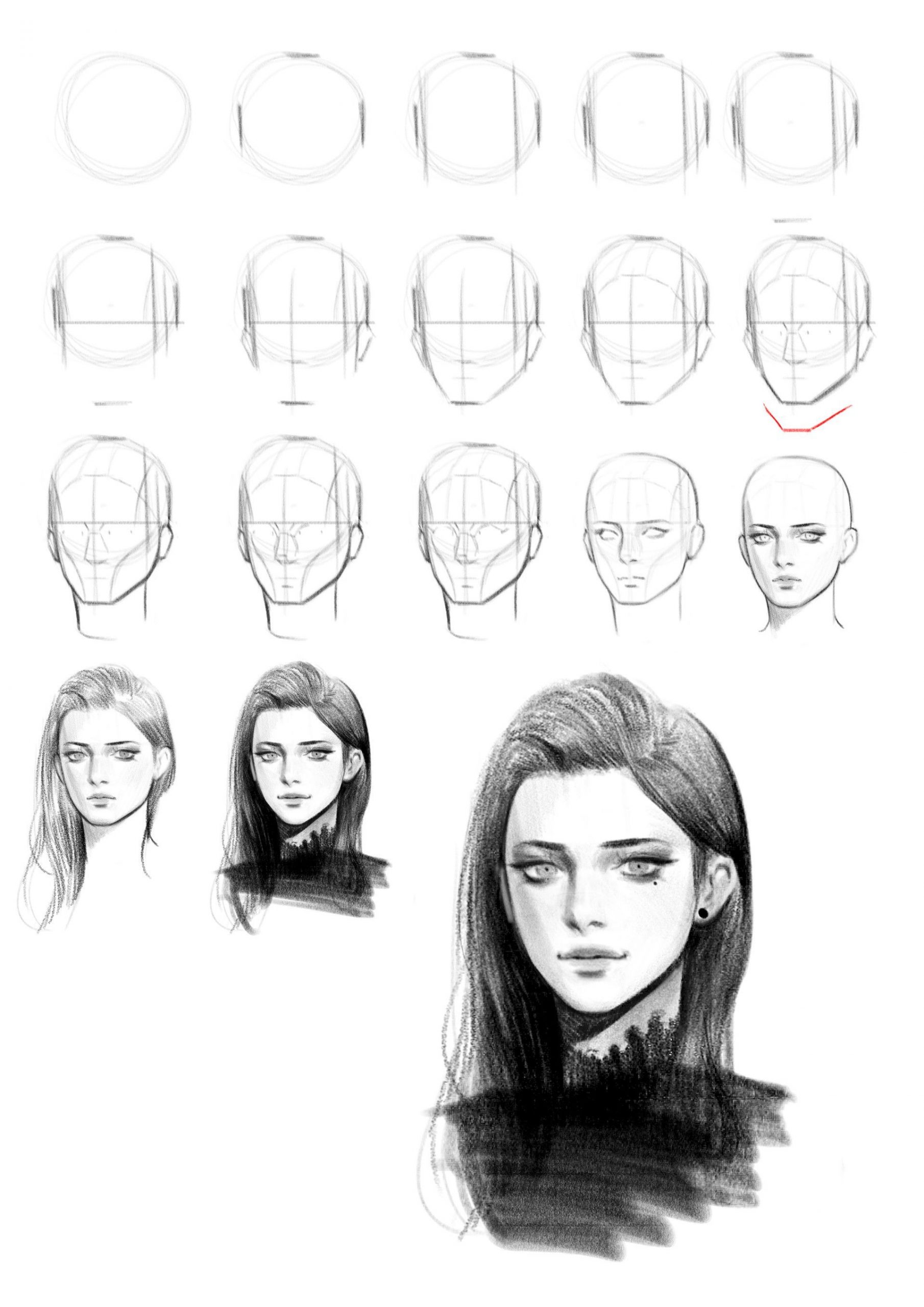 Artstation - Sketch Practice, Seungyoon Lee _ bestimmt für Portrait Zeichnen Lernen