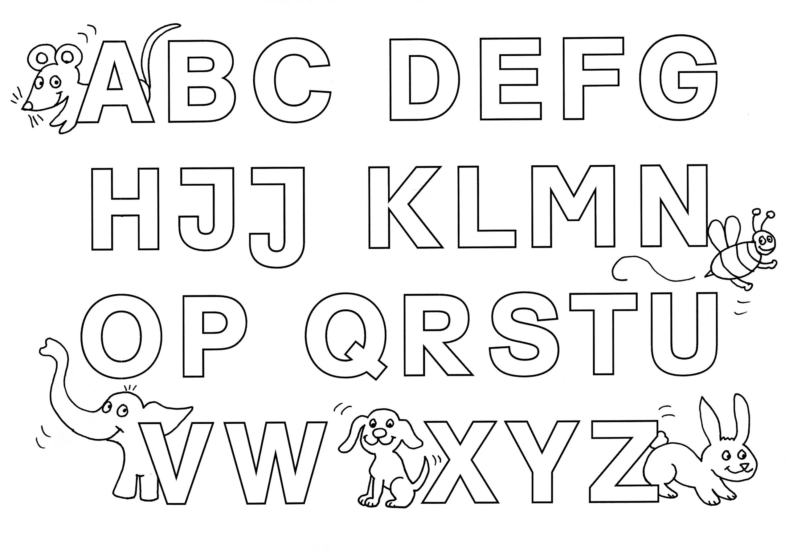 Ausmalbild Buchstaben Lernen: Buchstaben Lernen: Alphabet innen Ausmalbilder Buchstaben