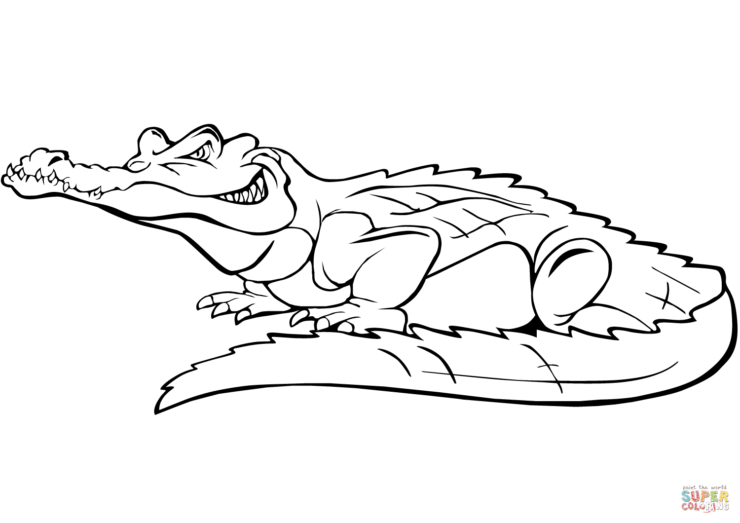 Ausmalbild: Comic-Krokodil | Ausmalbilder Kostenlos Zum bestimmt für Krokodil Ausmalbilder Ausdrucken