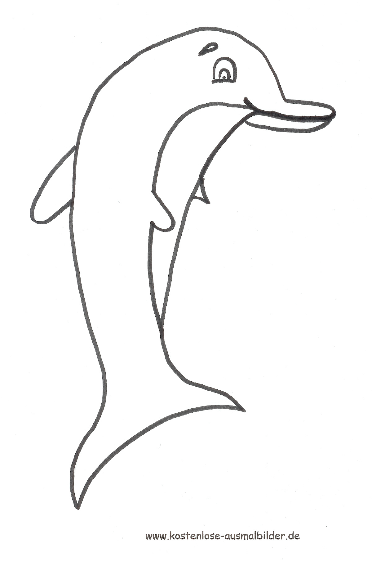 Ausmalbild Delfin Zum Ausdrucken bestimmt für Delfin Ausmalbild