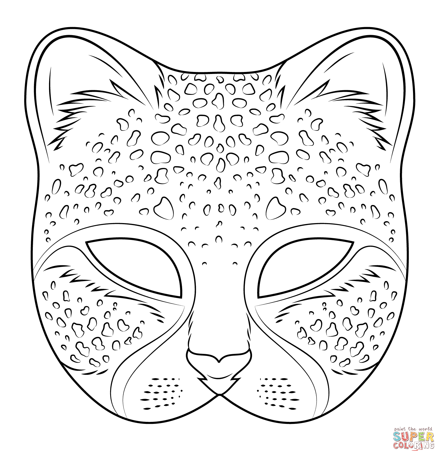 Ausmalbild: Gepard Maske | Ausmalbilder Kostenlos Zum Ausdrucken verwandt mit Masken Zum Ausdrucken Kostenlos