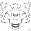 Ausmalbild: Großer Böser Wolf-Maske | Ausmalbilder Kostenlos über Masken Zum Ausmalen