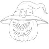 Ausmalbild Halloween: Kürbis-Hexe Ausmalen Kostenlos mit Kürbis Zum Ausmalen