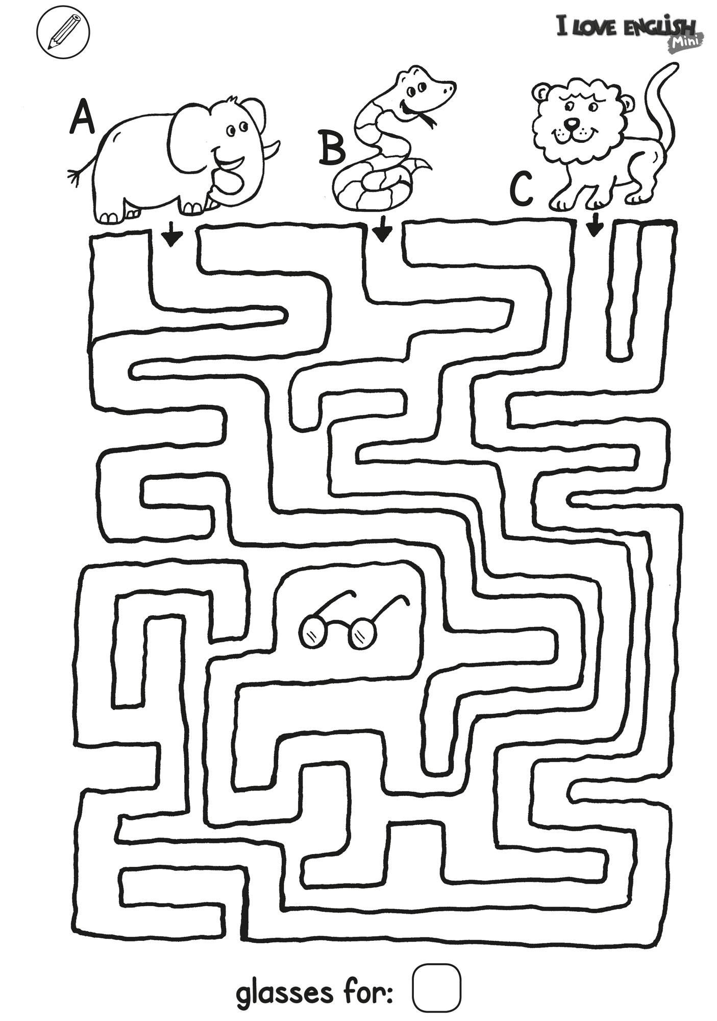 Ausmalbild Labyrinthe Für Kinder: I Love English Mini bei Labyrinth Ausdrucken