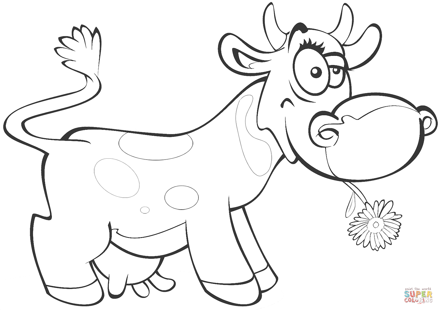 Ausmalbild: Lustige Kuh | Ausmalbilder Kostenlos Zum Ausdrucken bestimmt für Lustige Ausmalbilder