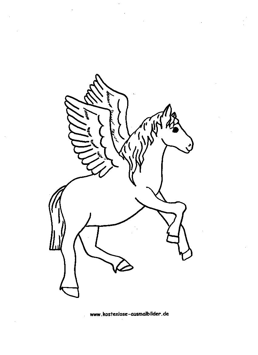 Ausmalbild Pegasus Pferd Zum Ausdrucken in Pegasus Ausmalbilder