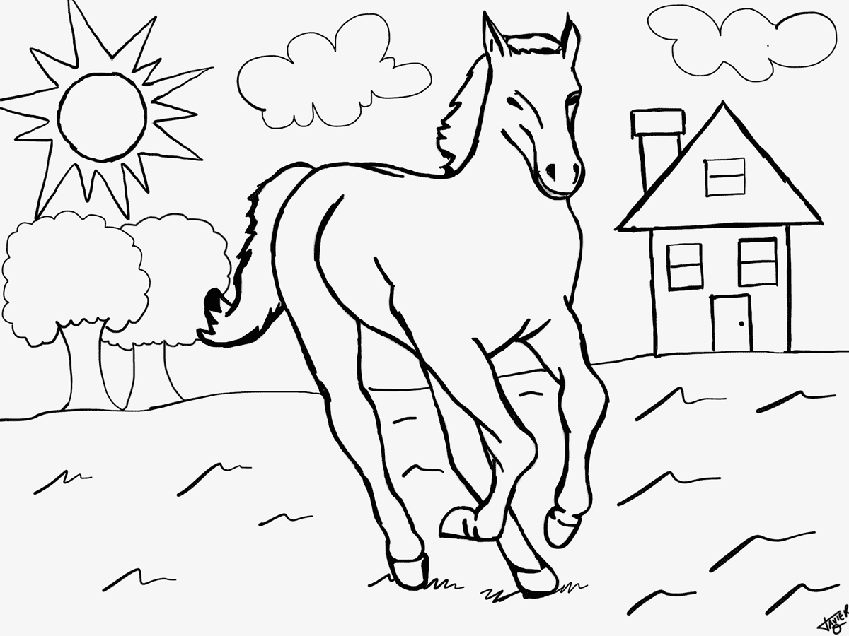 Ausmalbild Pferd | Ausmalbilder Pferde - Viele Malvorlagen verwandt mit Ausmalbilder Hunde Und Pferde