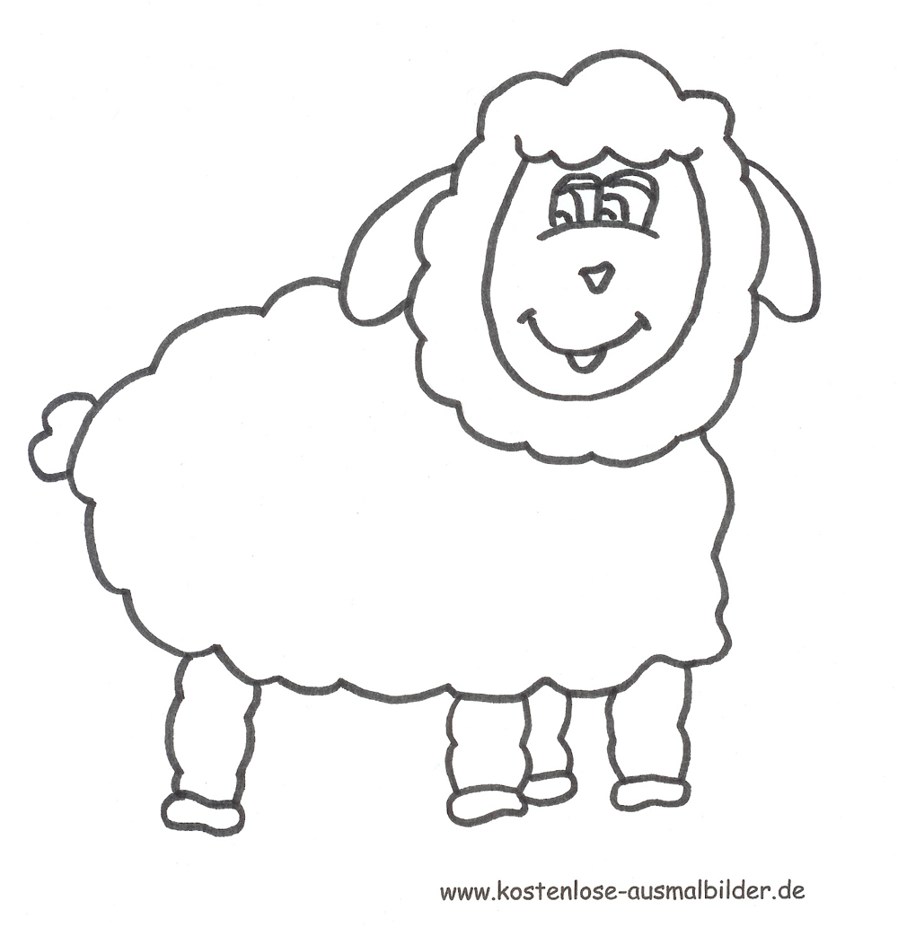 Ausmalbild Schaf Zum Ausdrucken bei Schafe Ausmalbilder