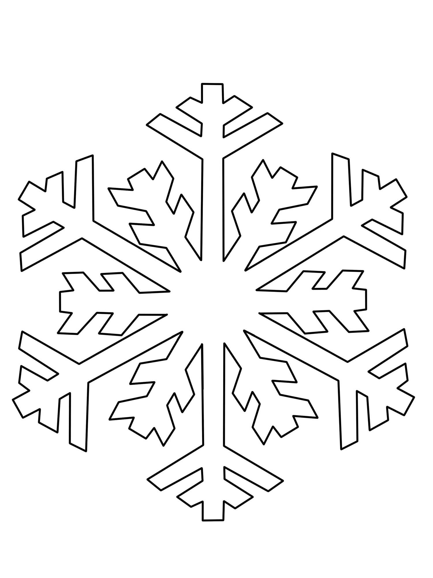 Ausmalbild Schneeflocken Und Sterne: Schneeflocke Ausmalen bei Malvorlage Schneeflocke