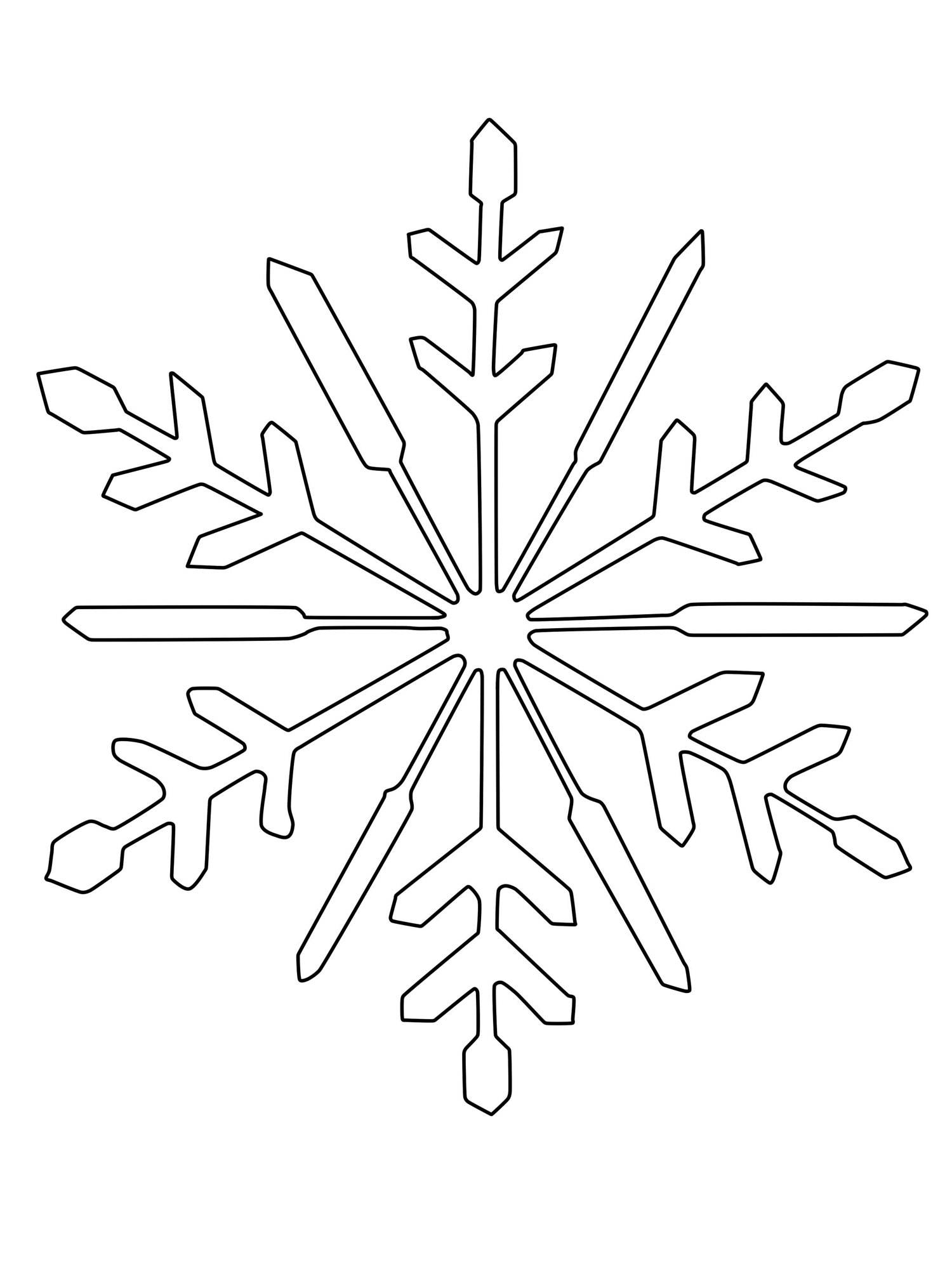 Ausmalbild Schneeflocken Und Sterne: Schneeflocke Zum für Malvorlage Schneeflocke
