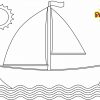 Ausmalbild Segelboot - Kostenlose Malvorlage für Schiff Zum Ausmalen