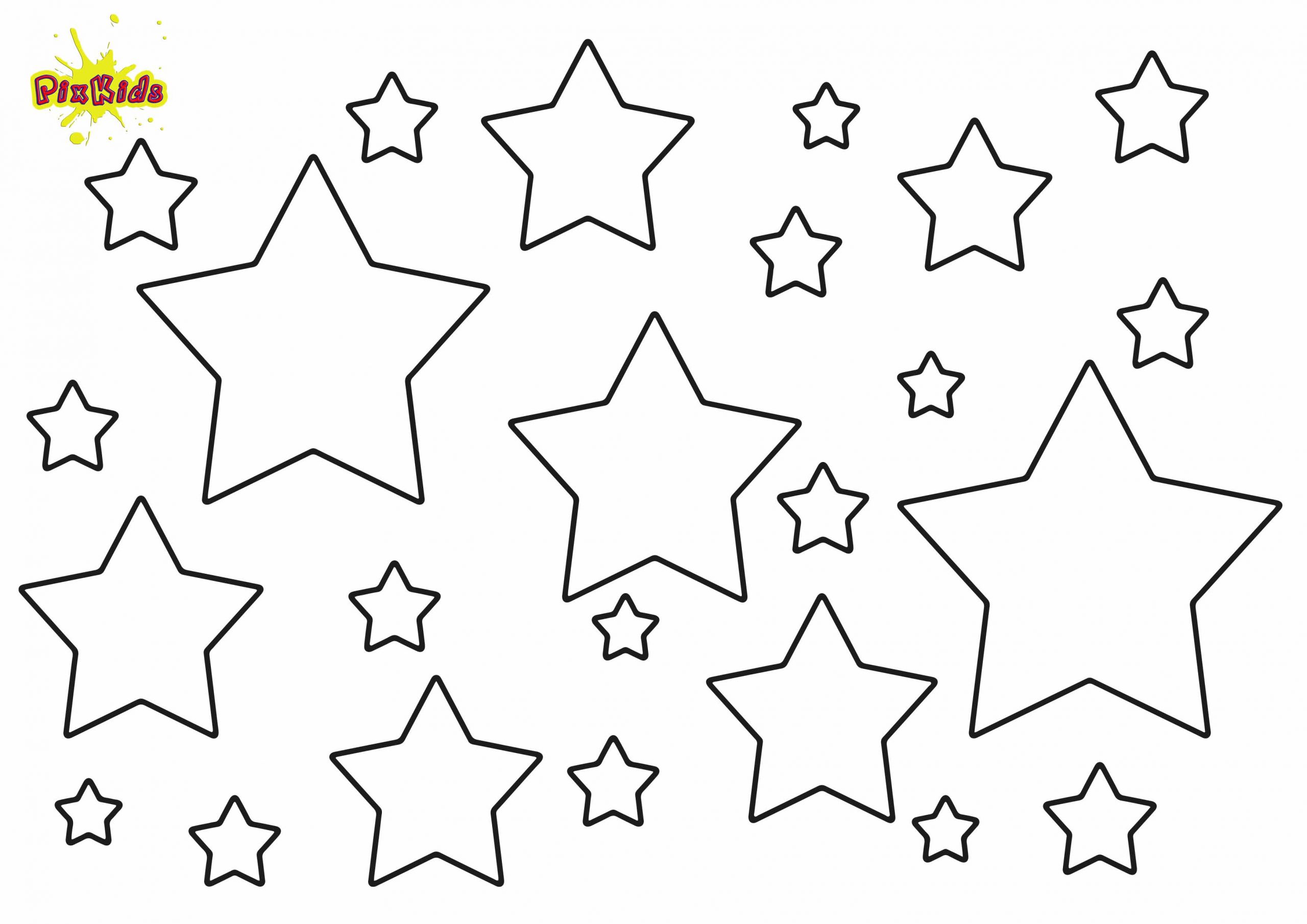 Ausmalbild Sterne - Kostenlose Malvorlage mit Stern Malvorlage Ausdrucken