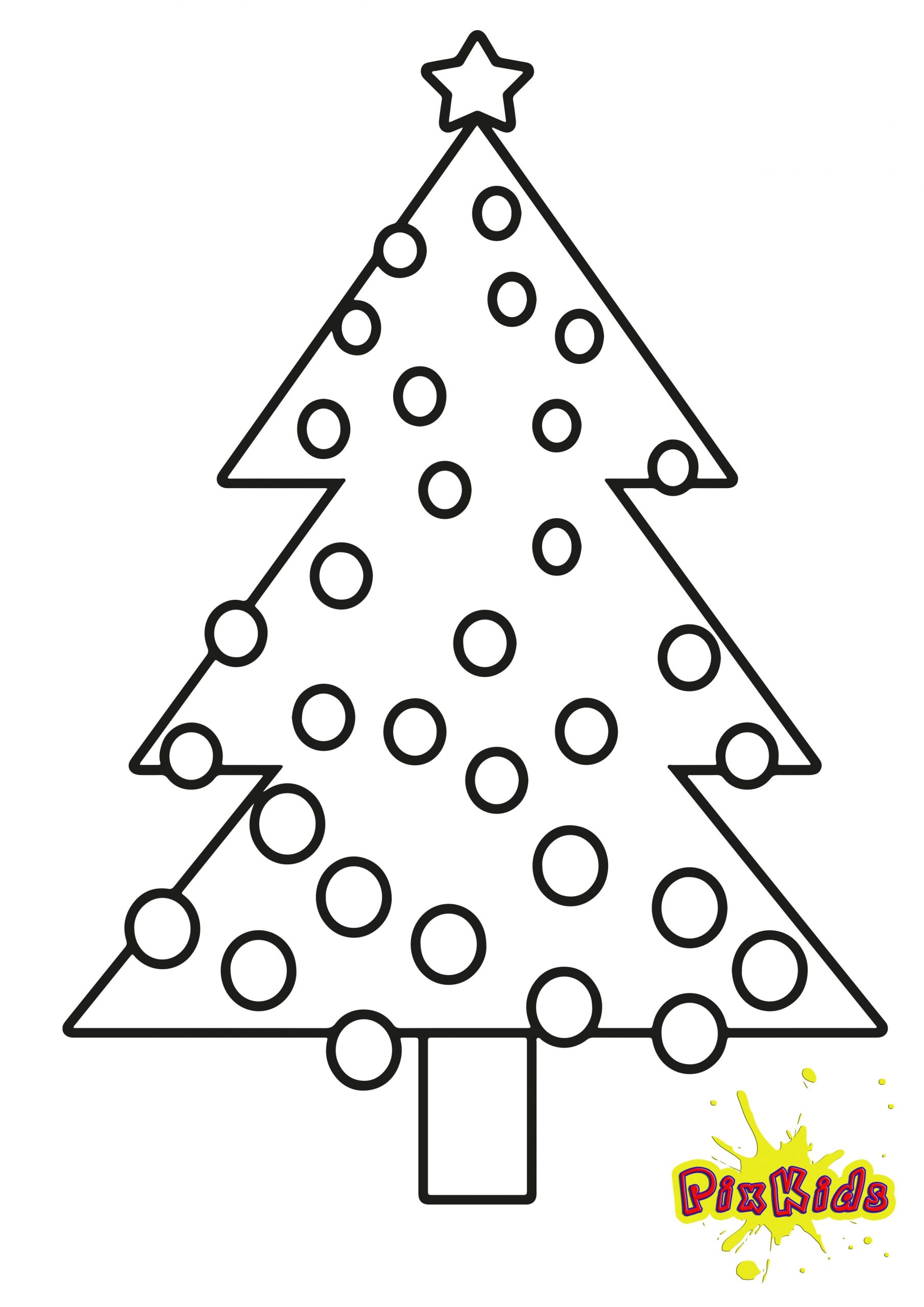 Ausmalbild Tannenbaum Weihnachtsbaum - Kostenlose Malvorlagen bestimmt für Malvorlagen Tannenbaum Ausdrucken