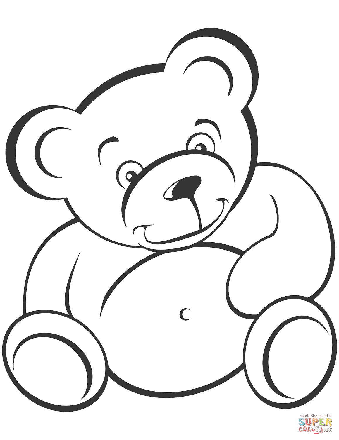 Ausmalbild: Teddybär | Ausmalbilder Kostenlos Zum Ausdrucken innen Teddybär Malvorlage
