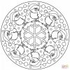 Ausmalbild: Weihnachts Mandala Mit Vögeln Und Schneeflocken bestimmt für Weihnachts Mandalas Zum Ausdrucken Kostenlos