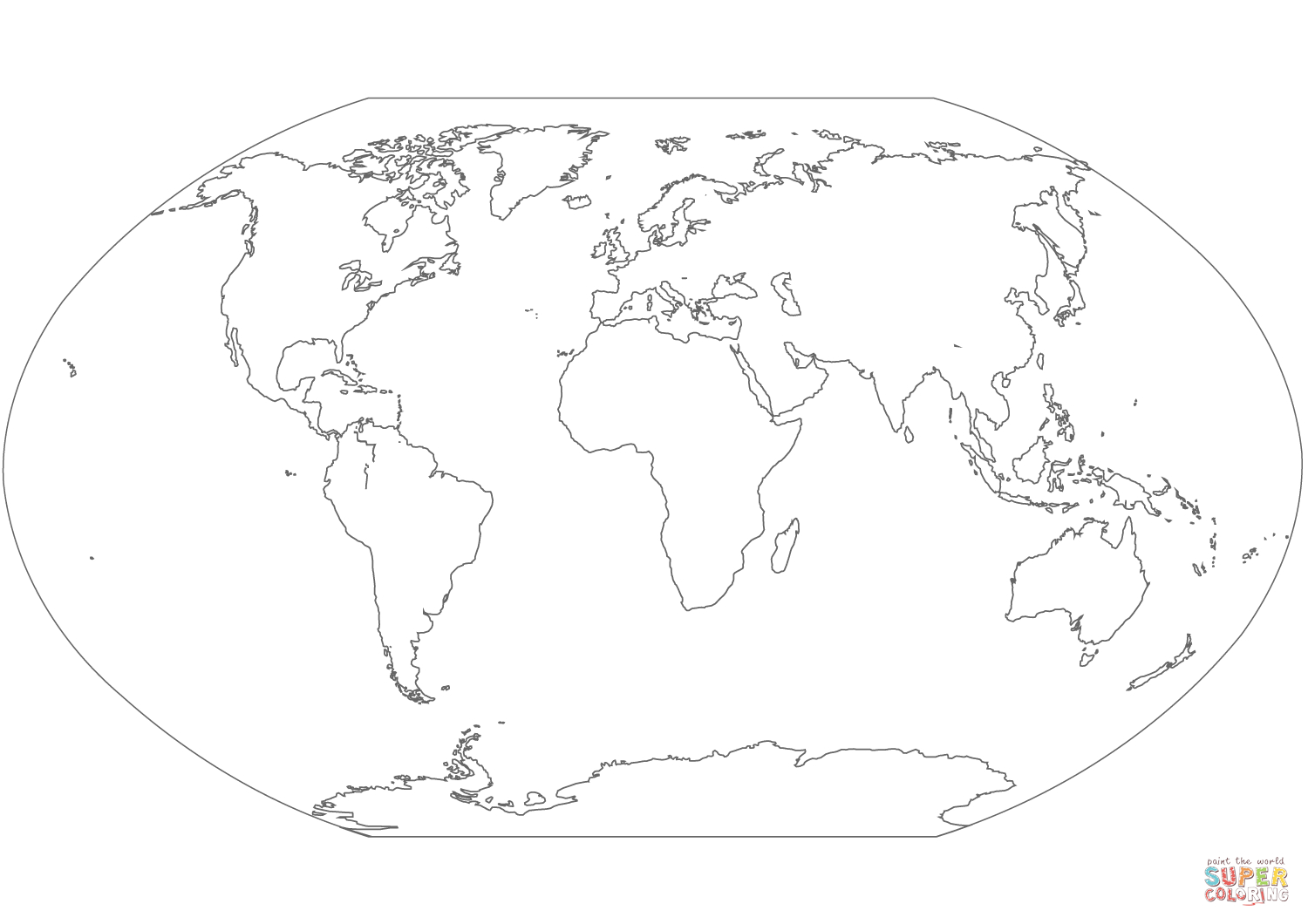 Ausmalbild: Weltkarte | Ausmalbilder Kostenlos Zum Ausdrucken über Ausmalbilder Kontinente