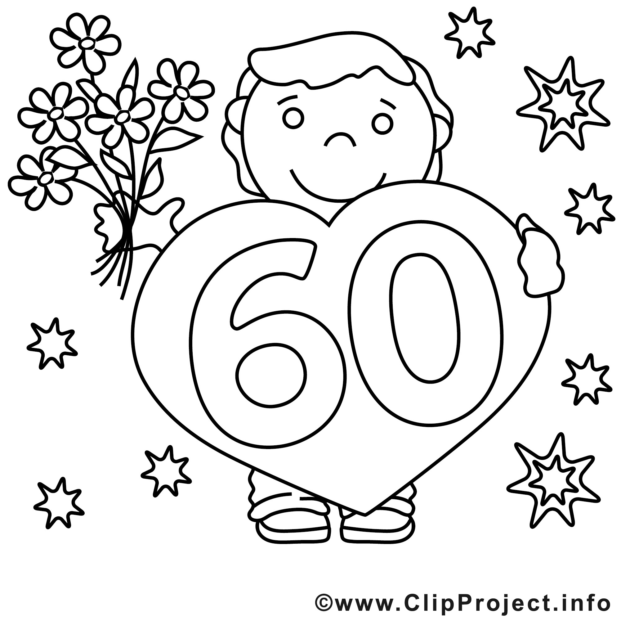Ausmalbilder 60 Geburtstag Ausdrucken | Geburtstagstorte für Ausmalbilder Geburtstag Zum Ausdrucken