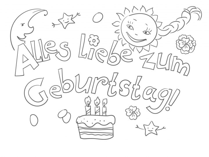 Ausmalbilder Alles Gute Zum Geburtstag. Drucken Sie Kostenlos bestimmt für Geburtstag Ausmalbilder