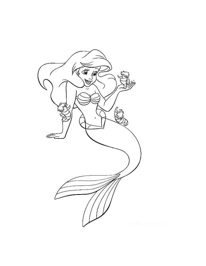 Ausmalbilder - Malvorlagen Arielle Die Meerjungfrau - Arielle 1 bestimmt für Meerjungfrau Ausmalbilder