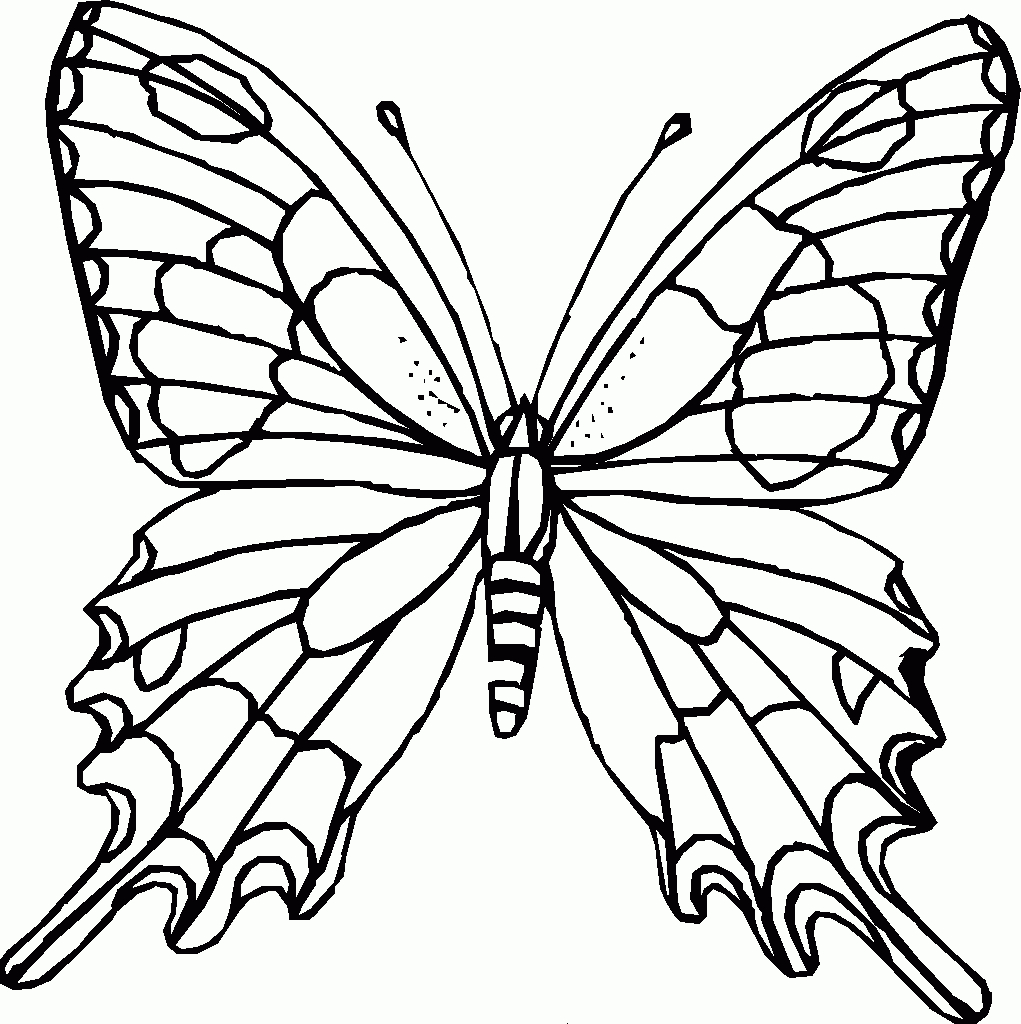 Ausmalbilder Schmetterling Zum Ausdrucken 01 | Malvorlagen bestimmt für Mandala Schmetterling Ausdrucken