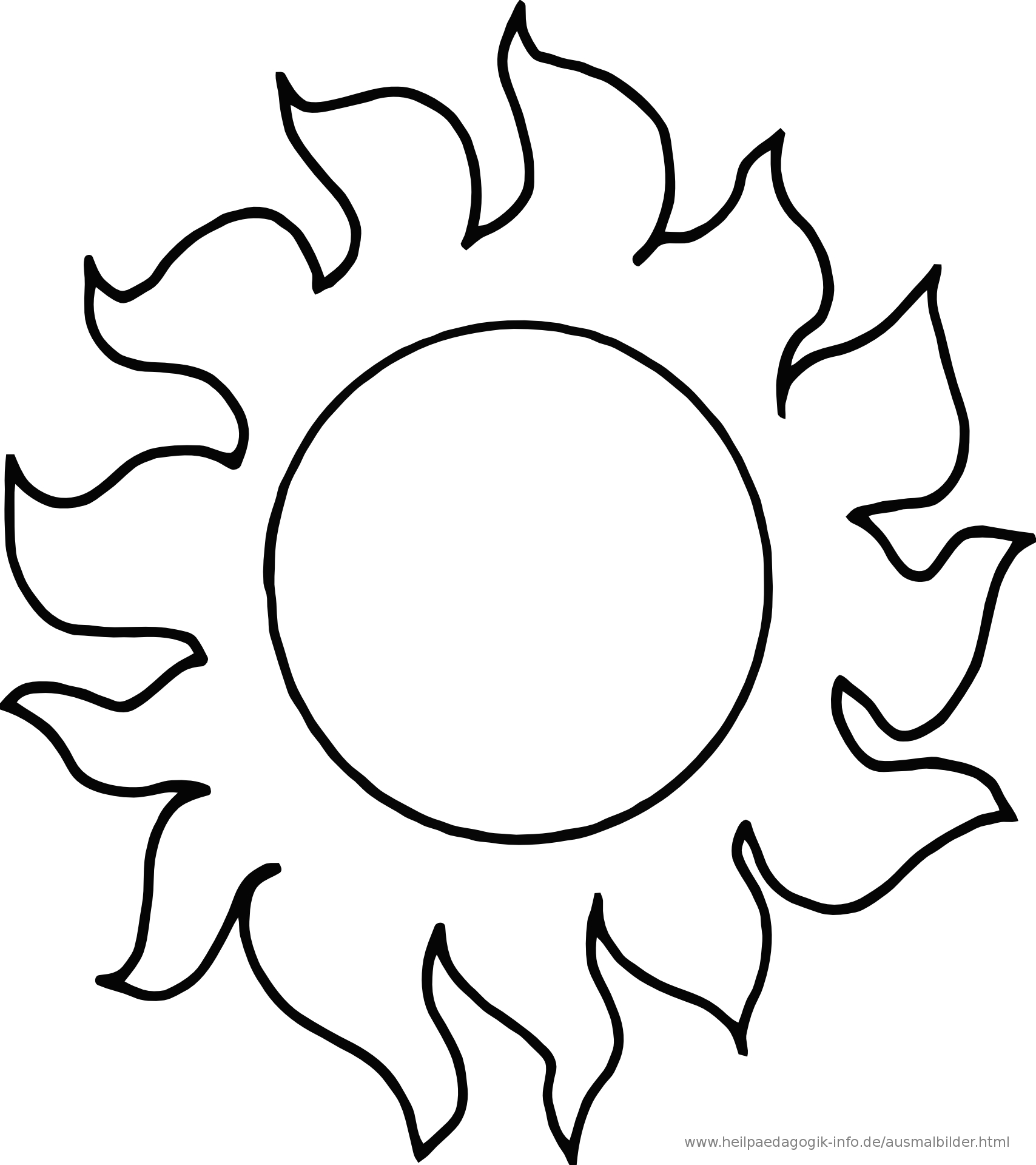 Ausmalbilder Sonne in Malvorlagen Sonne