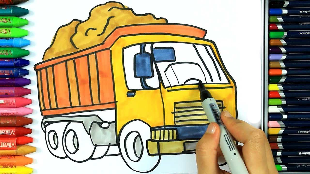Ausmalen Lkw 🚚 | Wie Zeichnet Man | Kindervideos Hd | Malen Für Kinder |  Zeichnen Und Färben verwandt mit Lkw Malen