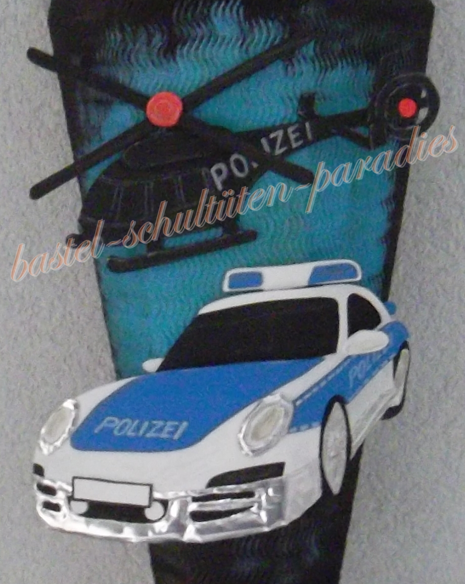 Bastelanleitung Polizeiauto Mit Hubschrauber (Nur Motiv) für Polizeiauto Basteln