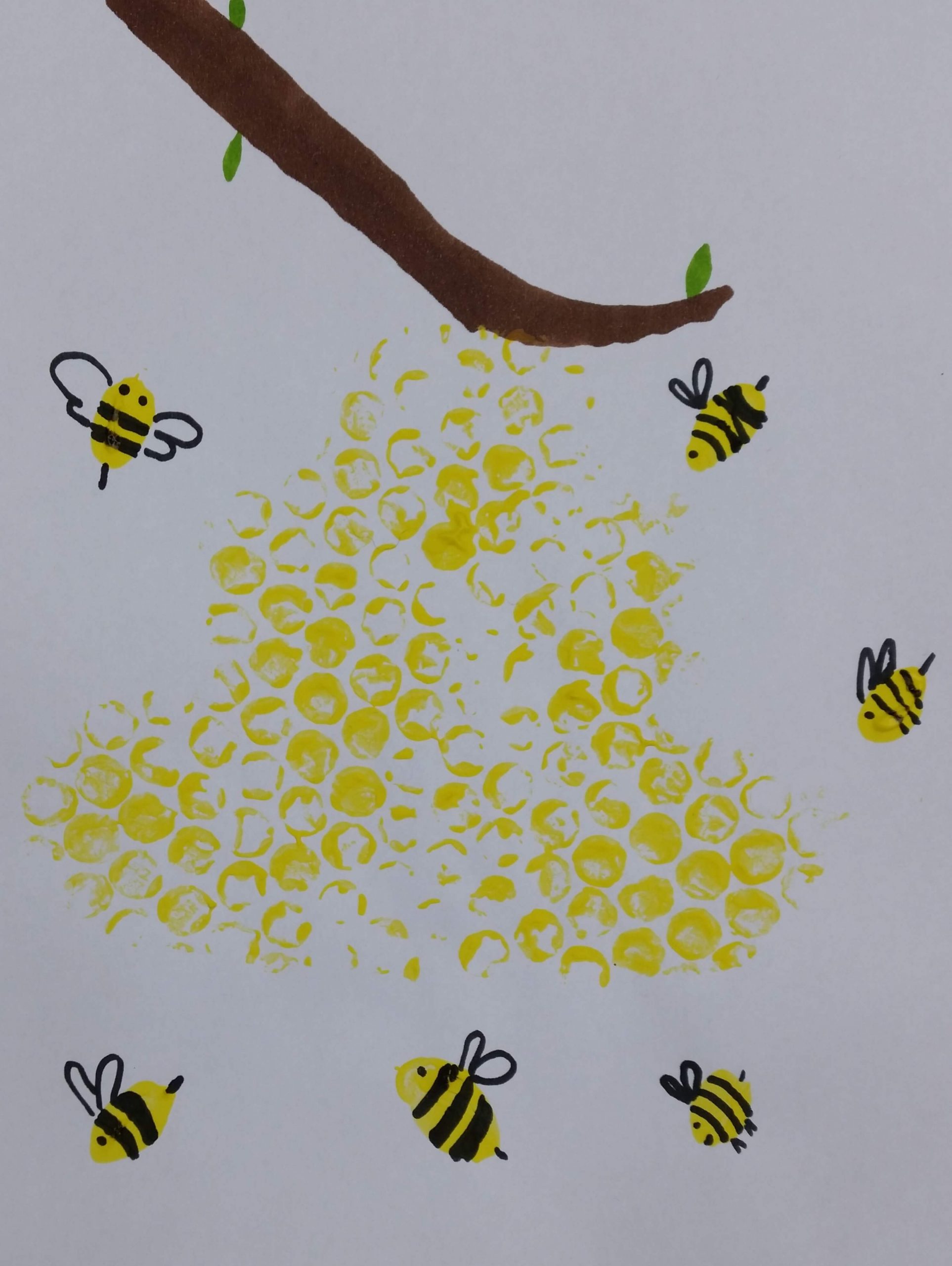 Bienenstock Und Bienen Malen - Basteln Mit Kindern bestimmt für Biene Bastelvorlage