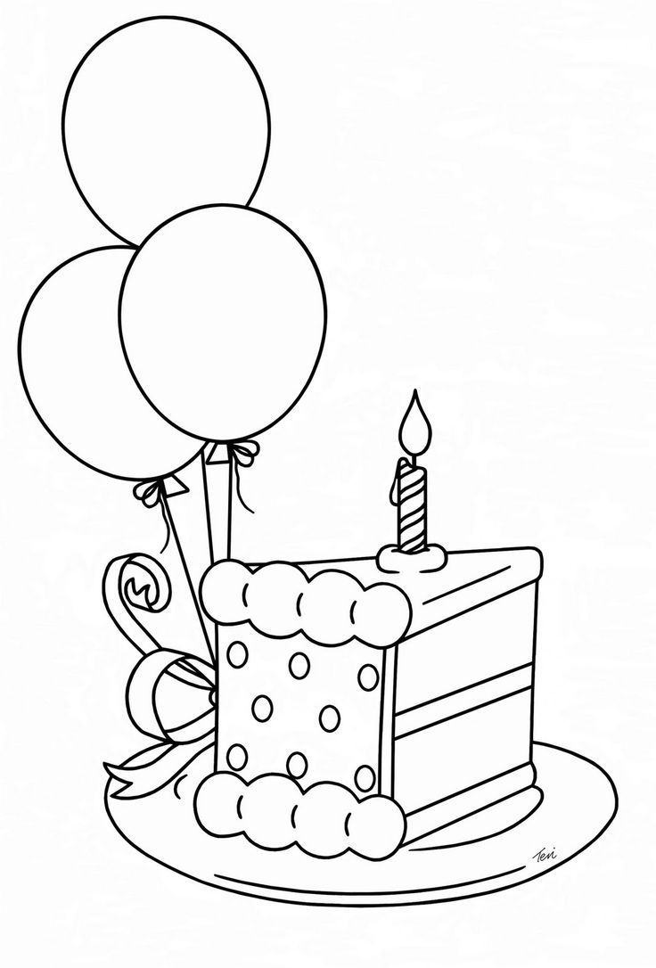 Bild Ergebnis Für Geburtstagstorte Schwarz-Weiß-Zeichnung ganzes Geburtstagskarten Schwarz Weiß